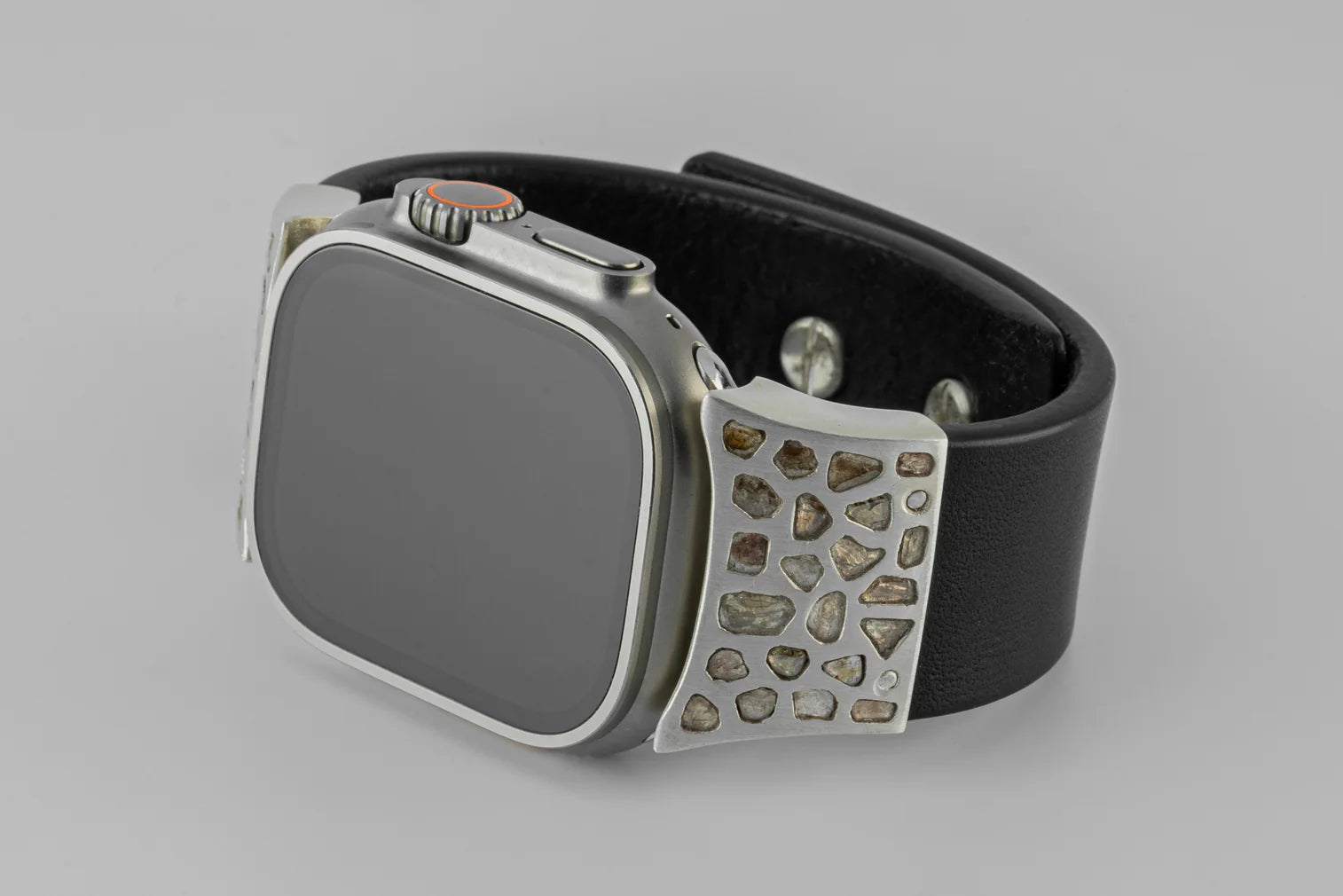 Apple Watch Bracelet (Model 1, Wedge Strap, Mega Pavé, Studs, BLK+MA+DIA)