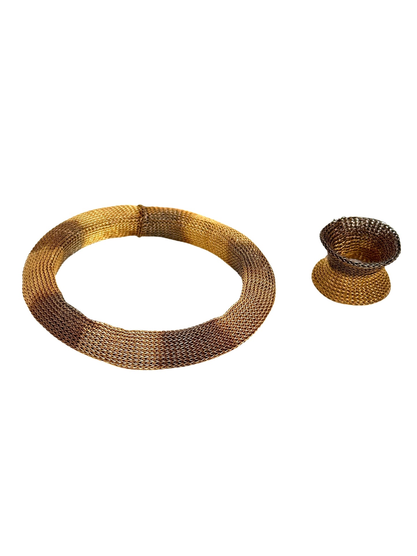 Milena Zu Oxidized Plated Gold Slinky Bangle