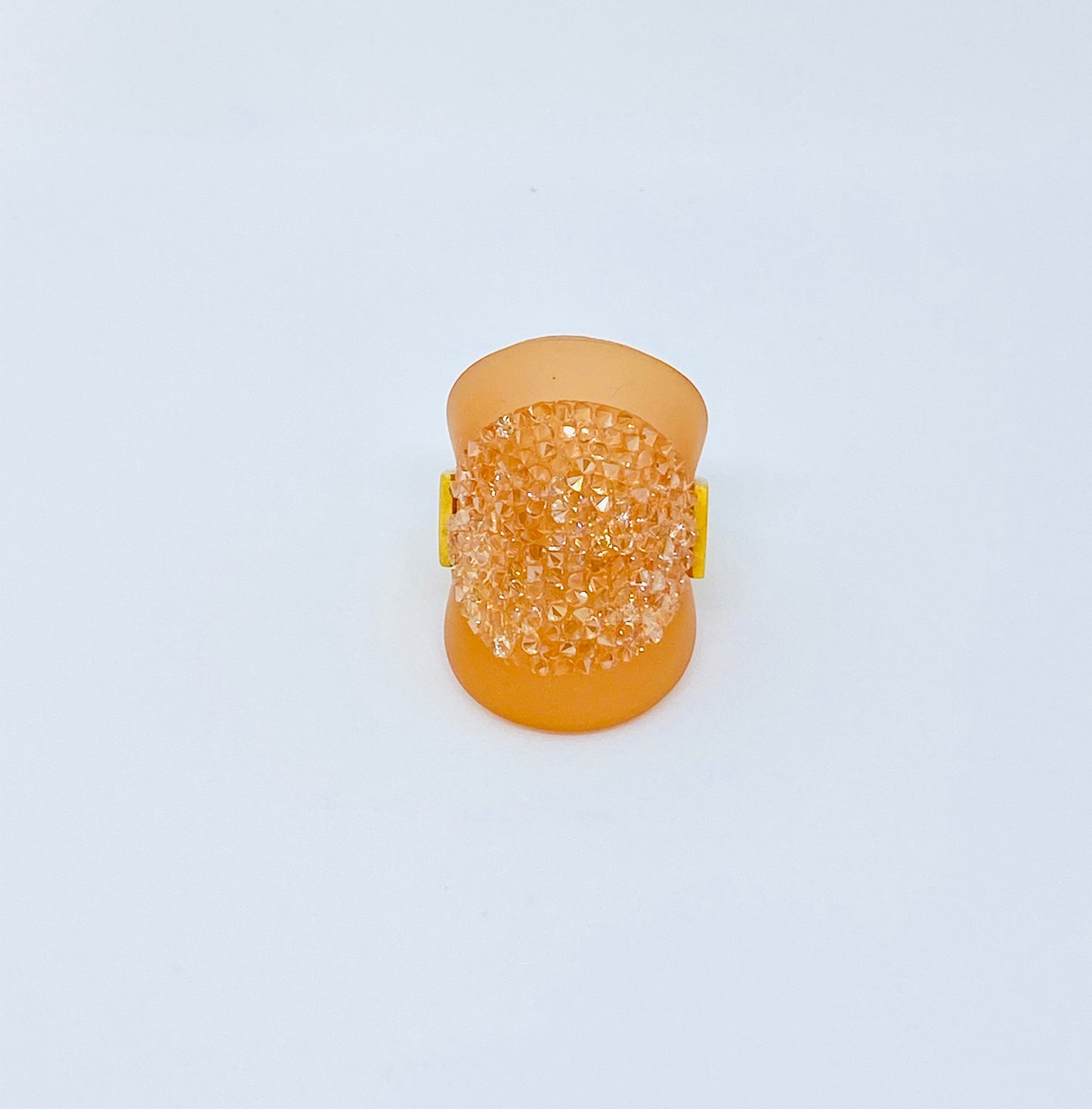 P.M Rose Gold Crystal Ring Tangerine